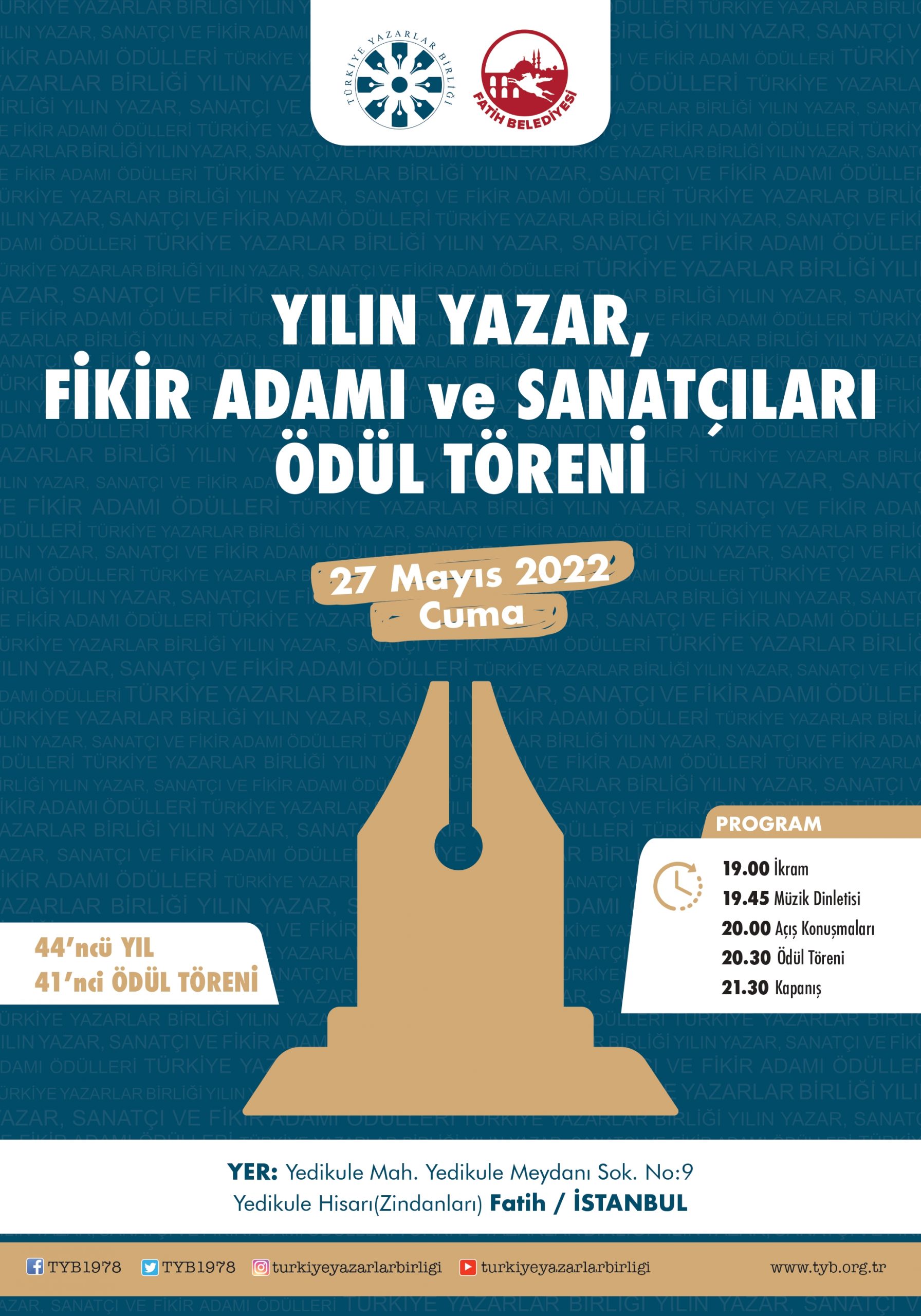 TYB 2021 Ödülleri İstanbul’da sahiplerine verilecek